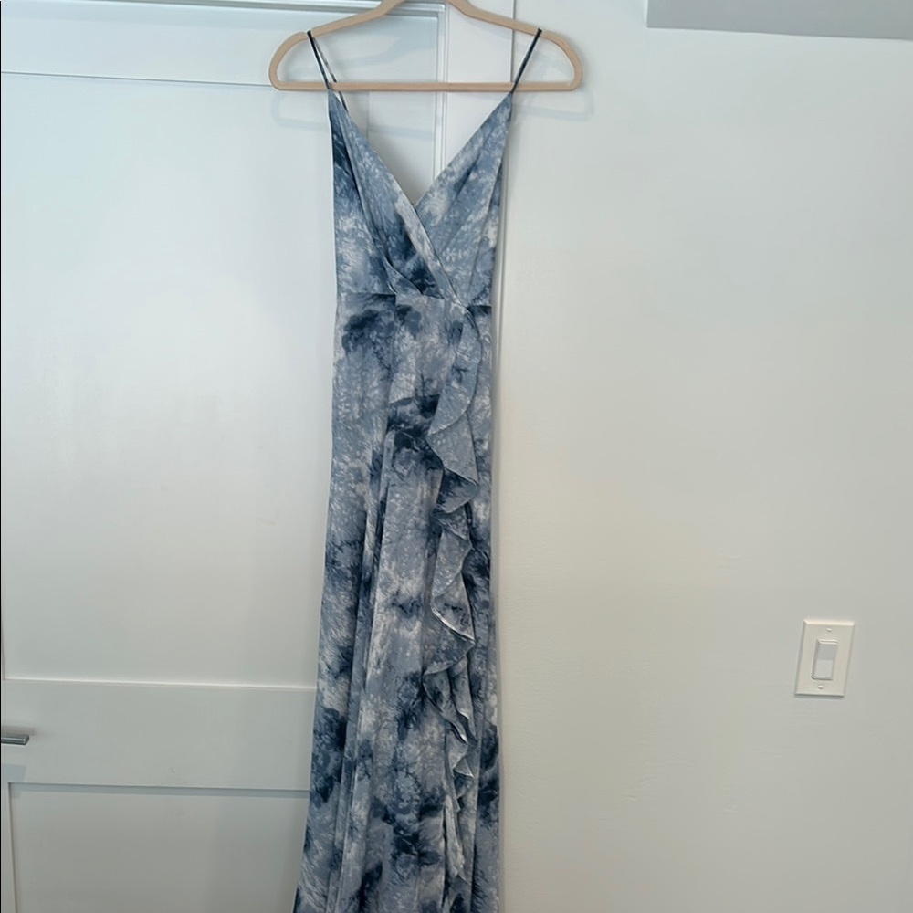 ASTR Blue Gray Marble Maxi Dress